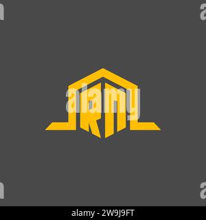 RN monogram initial logo with hexagon style design ideas Stock Vector