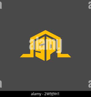 SP monogram initial logo with hexagon style design ideas Stock Vector