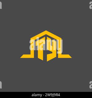 TY monogram initial logo with hexagon style design ideas Stock Vector