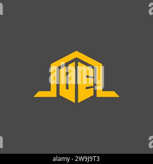 UE monogram initial logo with hexagon style design ideas Stock Vector