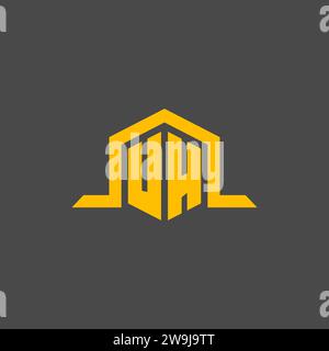 UH monogram initial logo with hexagon style design ideas Stock Vector