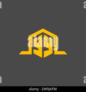 YY monogram initial logo with hexagon style design ideas Stock Vector