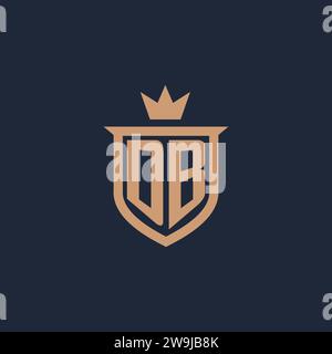DB monogram initial logo with shield and crown style design ideas Stock Vector