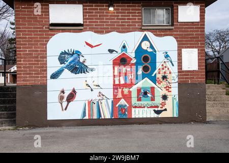 Our Popular Singers mural at Bellevue Park in Pincourt, Quebec, Canada Stock Photo