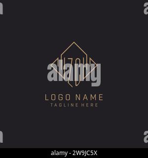 ZC initial logo with square rectangular shape style design ideas Stock ...