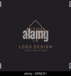 ZO initial logo with square rectangular shape style design ideas Stock ...