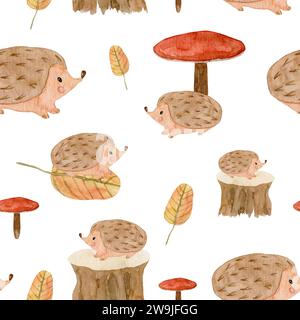 Hand drawn watercolor forest animals portrait Stock Photo - Alamy