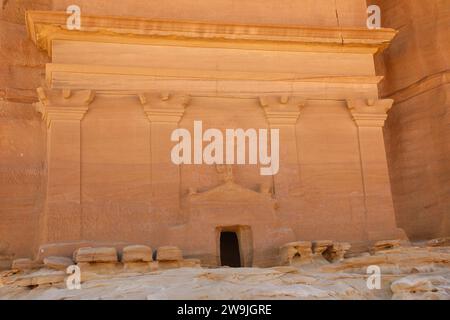 Facade of Qasr al Farid at Hegra in Saudi Arabia Stock Photo