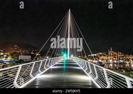 La Spezia, Italy, July 27, 2023. Ponte Thaon di Revella night Stock Photo