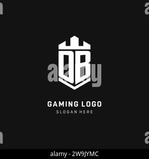 DB monogram logo initial with crown and shield guard shape style vector graphic Stock Vector