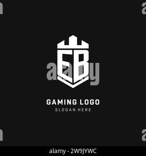 EB monogram logo initial with crown and shield guard shape style vector graphic Stock Vector