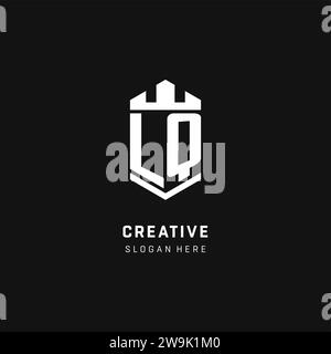 LQ logo with shield and crown, initial monogram logo design ideas Stock ...