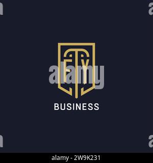 Initial FY shield logo luxury style, Creative company logo design vector graphic Stock Vector