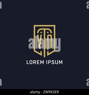 Initial VN logo design with Shield style, Logo business branding Stock ...