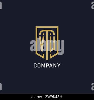 AS logo initial with shield shape design style vector graphic Stock ...