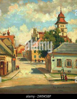 Zdeněk Glückselig (1883 - 1945) - Ulice ke kostelu (1944). Stock Photo