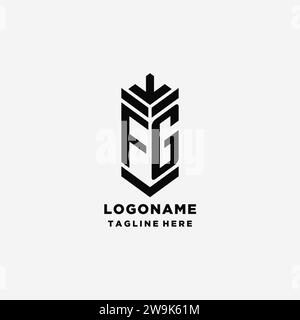 FG monogram logo with geometric shield icon design inspiration Stock ...
