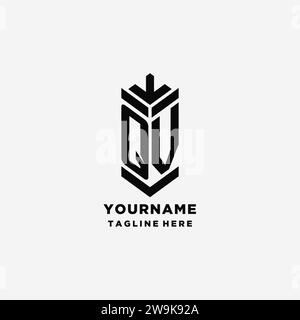 QV monogram logo with geometric shield icon design inspiration Stock ...