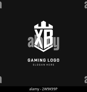 XB monogram logo initial with crown and shield guard shape style vector graphic Stock Vector