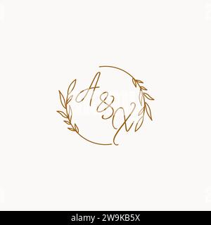 AX wedding initials logo design ideas Stock Vector