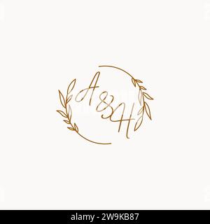 AH wedding initials logo design ideas Stock Vector