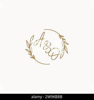 AO wedding initials logo design ideas Stock Vector
