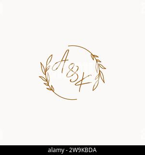 AK wedding initials logo design ideas Stock Vector