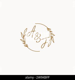 AF wedding initials logo design ideas Stock Vector