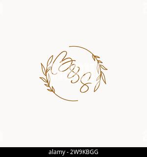 BS wedding initials logo design ideas Stock Vector