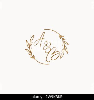 AB wedding initials logo design ideas Stock Vector