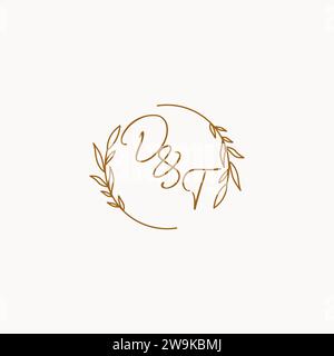 DT wedding initials logo design ideas Stock Vector