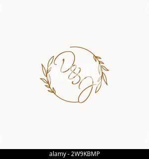 DJ wedding initials logo design ideas Stock Vector