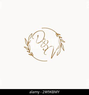DV wedding initials logo design ideas Stock Vector