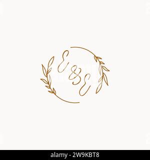EE wedding initials logo design ideas Stock Vector