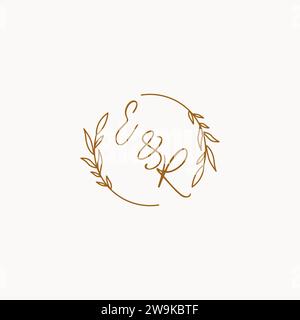ER wedding initials logo design ideas Stock Vector