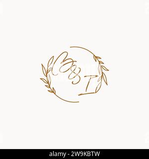 BI wedding initials logo design ideas Stock Vector