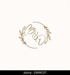 BD wedding initials logo design ideas Stock Vector