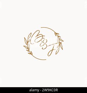 BF wedding initials logo design ideas Stock Vector