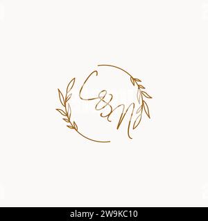 CN wedding initials logo design ideas Stock Vector