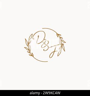 DF wedding initials logo design ideas Stock Vector
