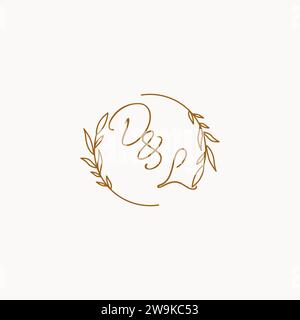 DL wedding initials logo design ideas Stock Vector