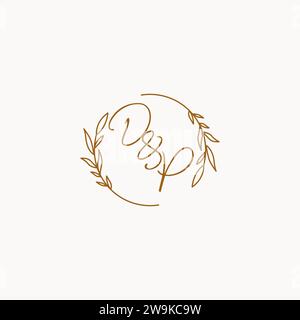 DP wedding initials logo design ideas Stock Vector