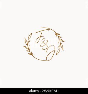 FJ wedding initials logo design ideas Stock Vector