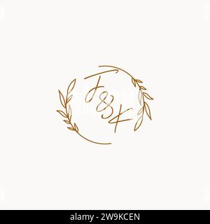 FK wedding initials logo design ideas Stock Vector