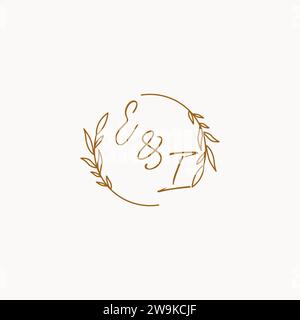 EI wedding initials logo design ideas Stock Vector