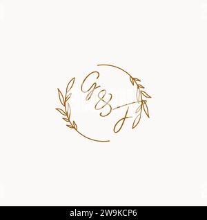 GF wedding initials logo design ideas Stock Vector