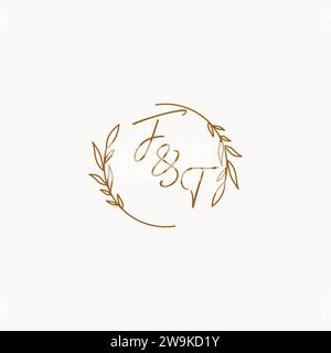 FT wedding initials logo design ideas Stock Vector