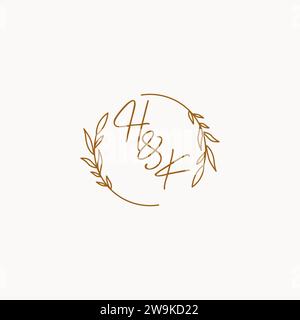 HK wedding initials logo design ideas Stock Vector