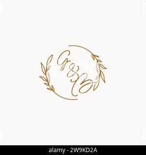 GB wedding initials logo design ideas Stock Vector