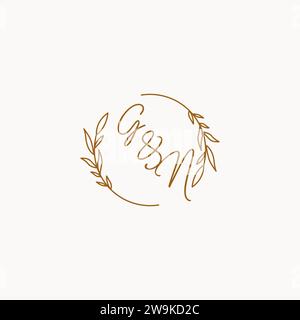 GN wedding initials logo design ideas Stock Vector